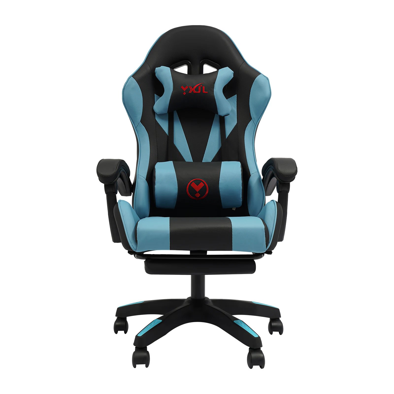 Gaming Chair with Speaker Ergonomic Swivel Computer Chair with Retractable Foot Rest