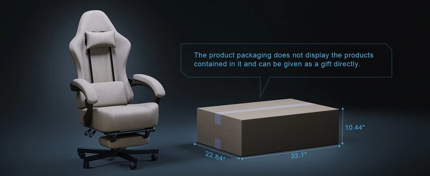 Gaming Chair, Breathable Leather with Pocket Spring Cushion, Wide and High Ergonomic Office Chair with Headrest, Computer Chair