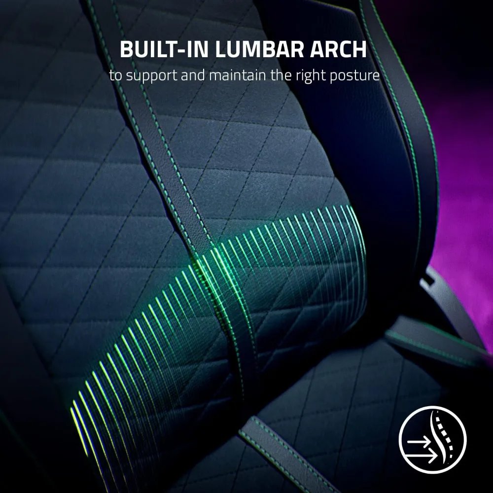Enki X Essential Gaming Chair: All-Day Comfort - Built-in Lumbar Arch - Optimized Cushion Density - Dual-Textured, Eco-Friendly