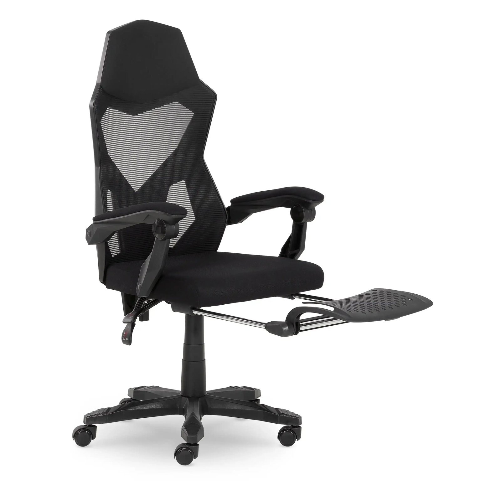 Gamer Gear Gaming Office Chair with Extendable Leg Rest, Gray/Black Fabric Upholstery office chair ergonomic