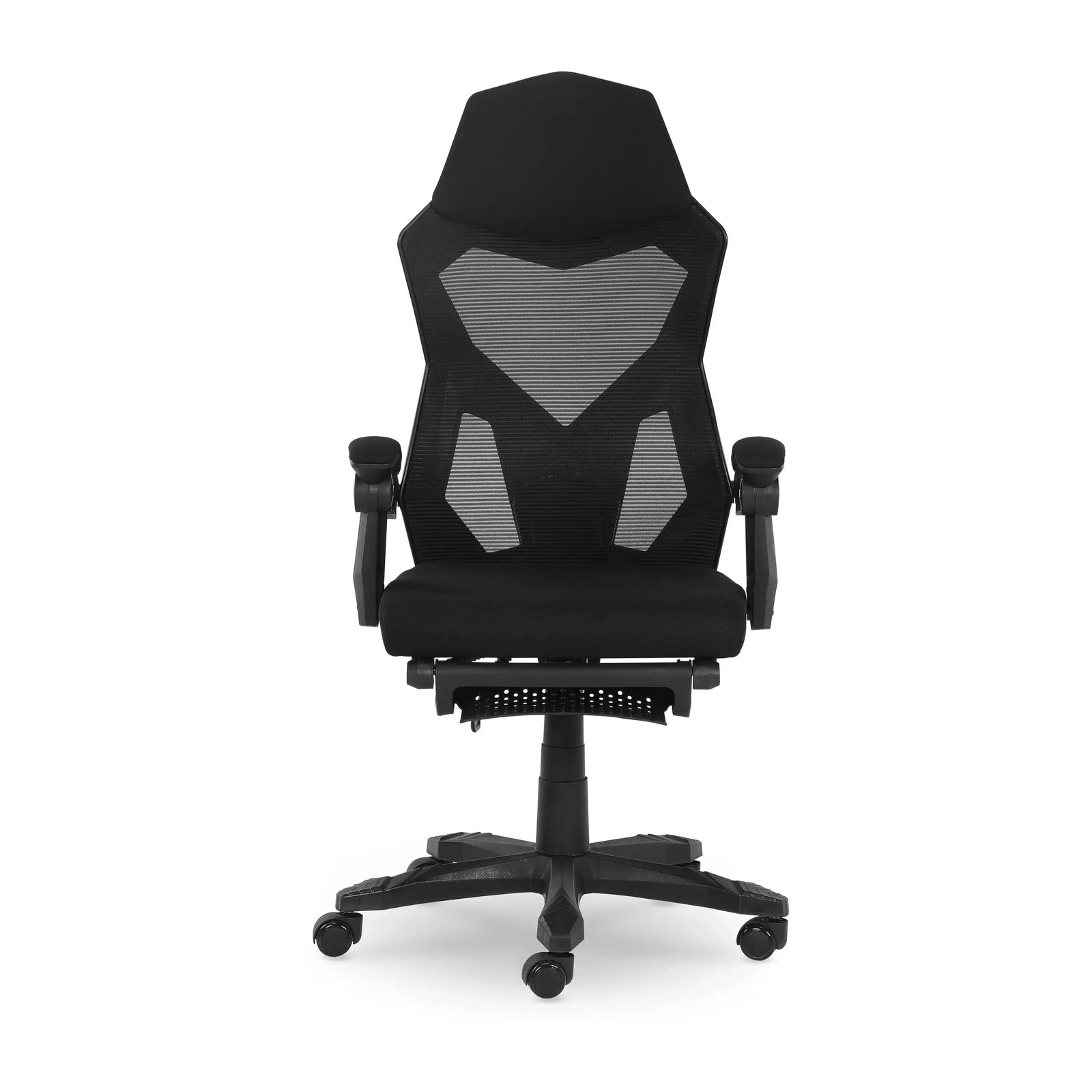 Gamer Gear Gaming Office Chair with Extendable Leg Rest, Gray/Black Fabric Upholstery office chair ergonomic