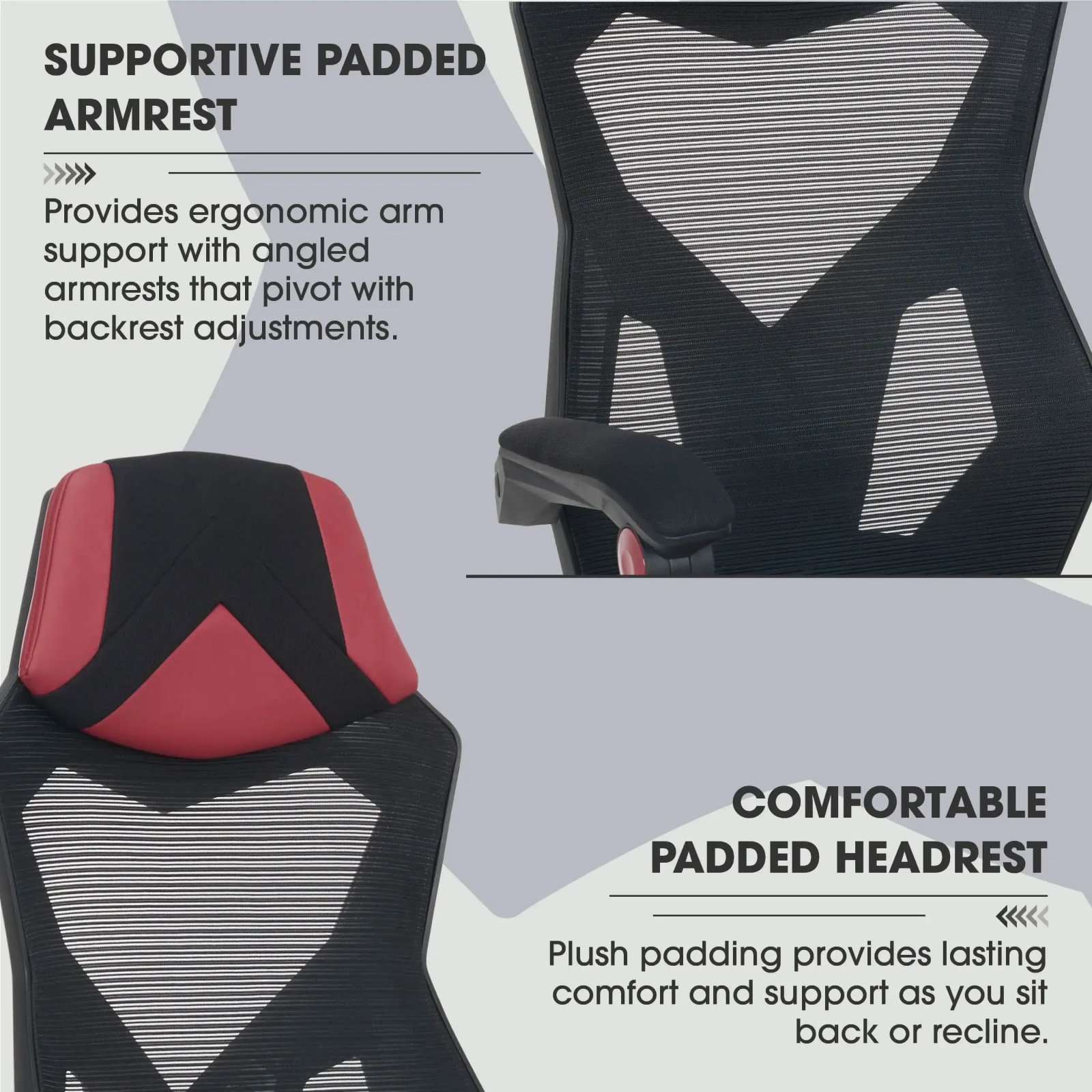 Gamer Gear Gaming Office Chair with Extendable Leg Rest, Gray/Black Fabric Upholstery office chair ergonomic