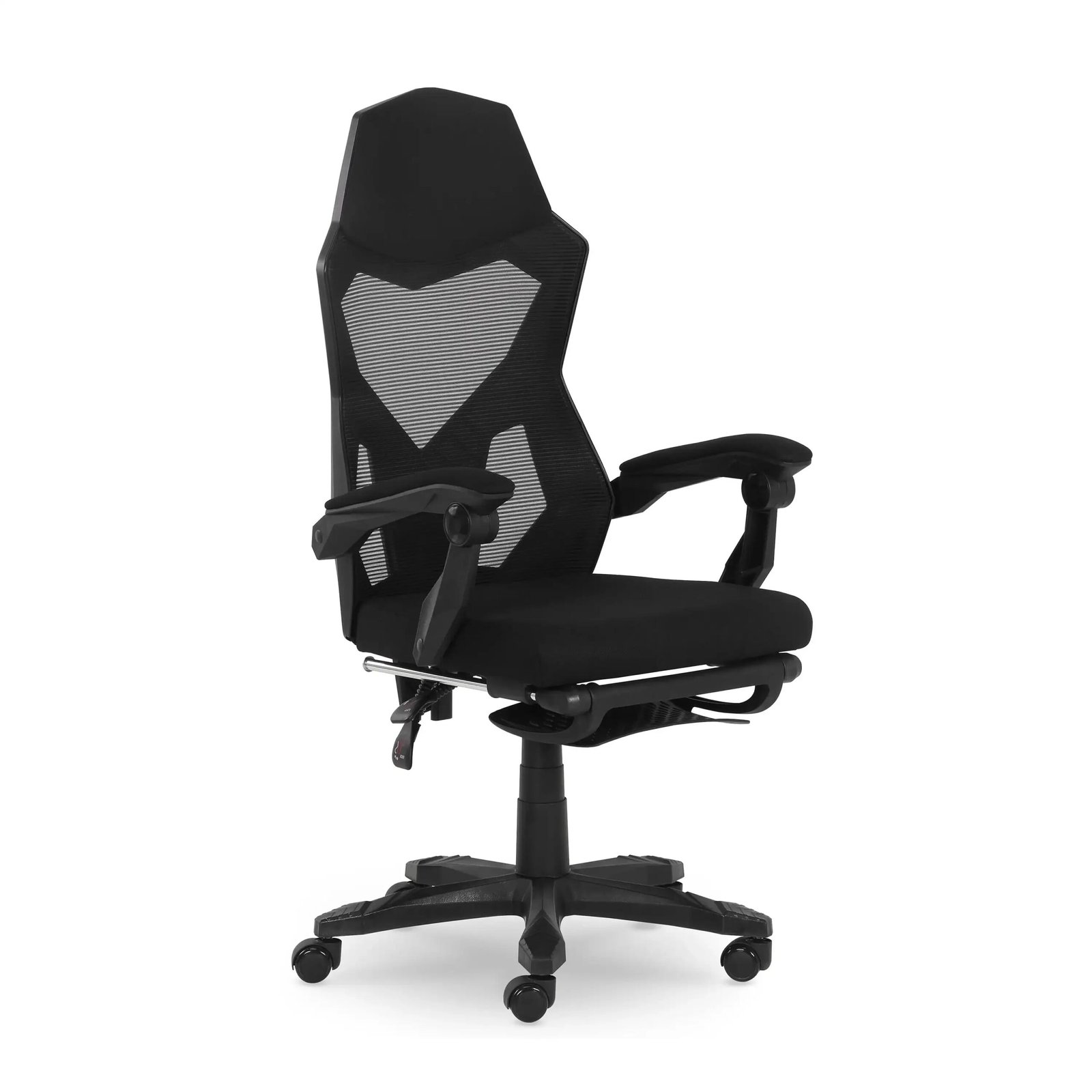 Gamer Gear Gaming Office Chair with Extendable Leg Rest, Gray/Black Fabric Upholstery office chair ergonomic