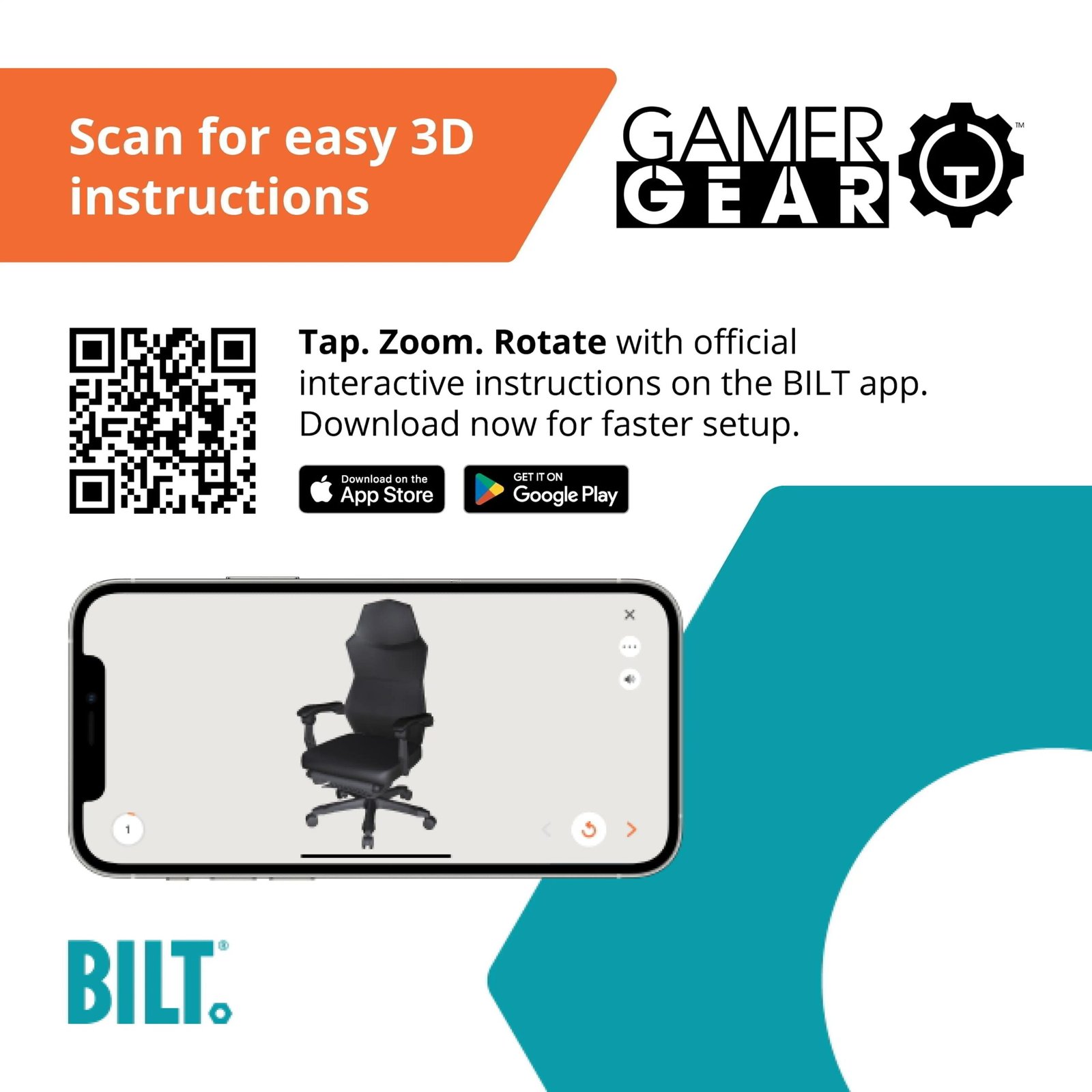 Gamer Gear Gaming Office Chair with Extendable Leg Rest, Gray/Black Fabric Upholstery office chair ergonomic