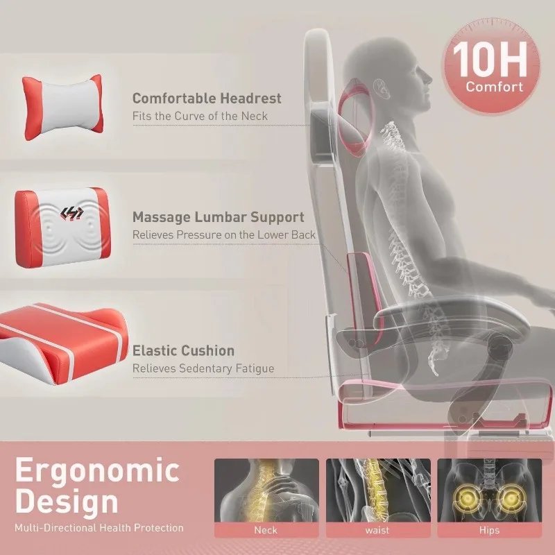 HLDIRECT Gaming Chair, Video Game Chair, Gamer Computer Chair, Ergonomic Gaming Chairs for Adults with Headrest and Lumbar