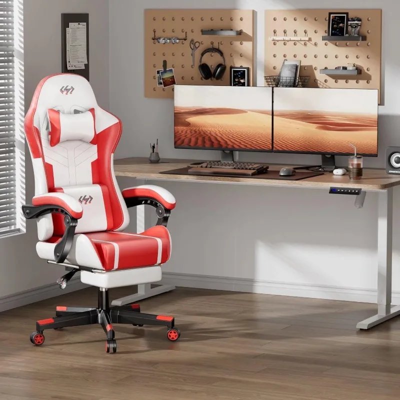 HLDIRECT Gaming Chair, Video Game Chair, Gamer Computer Chair, Ergonomic Gaming Chairs for Adults with Headrest and Lumbar