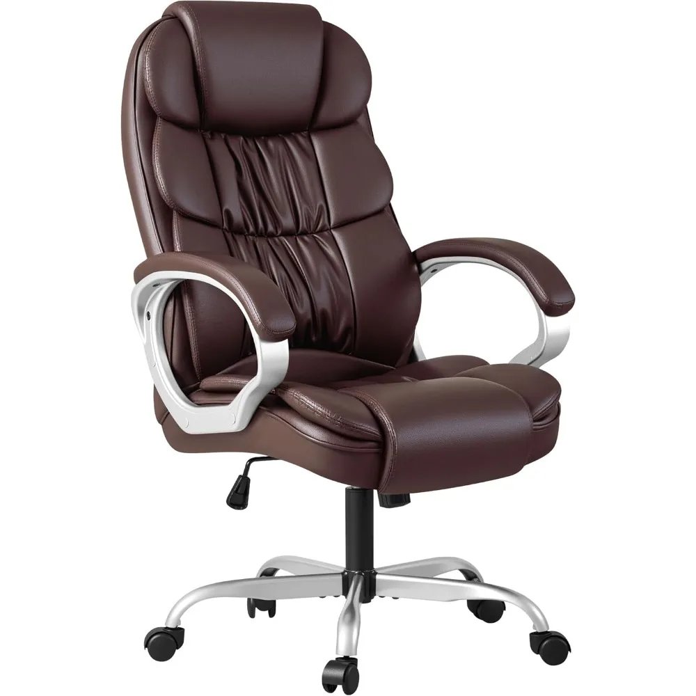 Office Chair High Back Computer Chair Ergonomic Desk Chair, PU Leather Adjustable Height Modern Executive Swivel Task Chair
