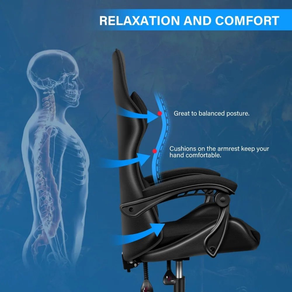White Gaming Chair with Footrest, Big and Tall Gamer Chair, Racing Style Adjustable Swivel Office Chair, Ergonomic Video Game Ch White Gaming Chair with Footrest, Big and Tall Gamer Chair, Racing Style Adjustable Swivel Office Chair, Ergonomic Video Game Ch