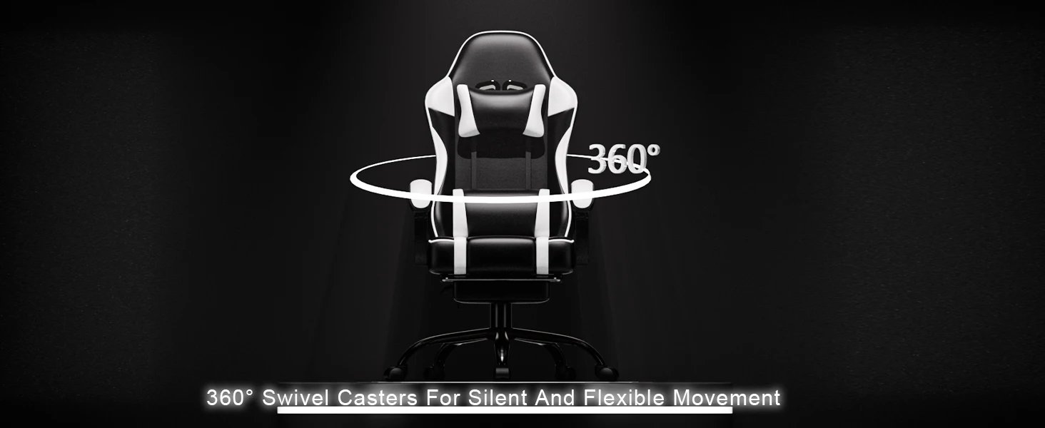 Gaming Chair, Ergonomic Video Game Chair for Adults, Comfortable Computer Chair with Footrest and Lumbar Support