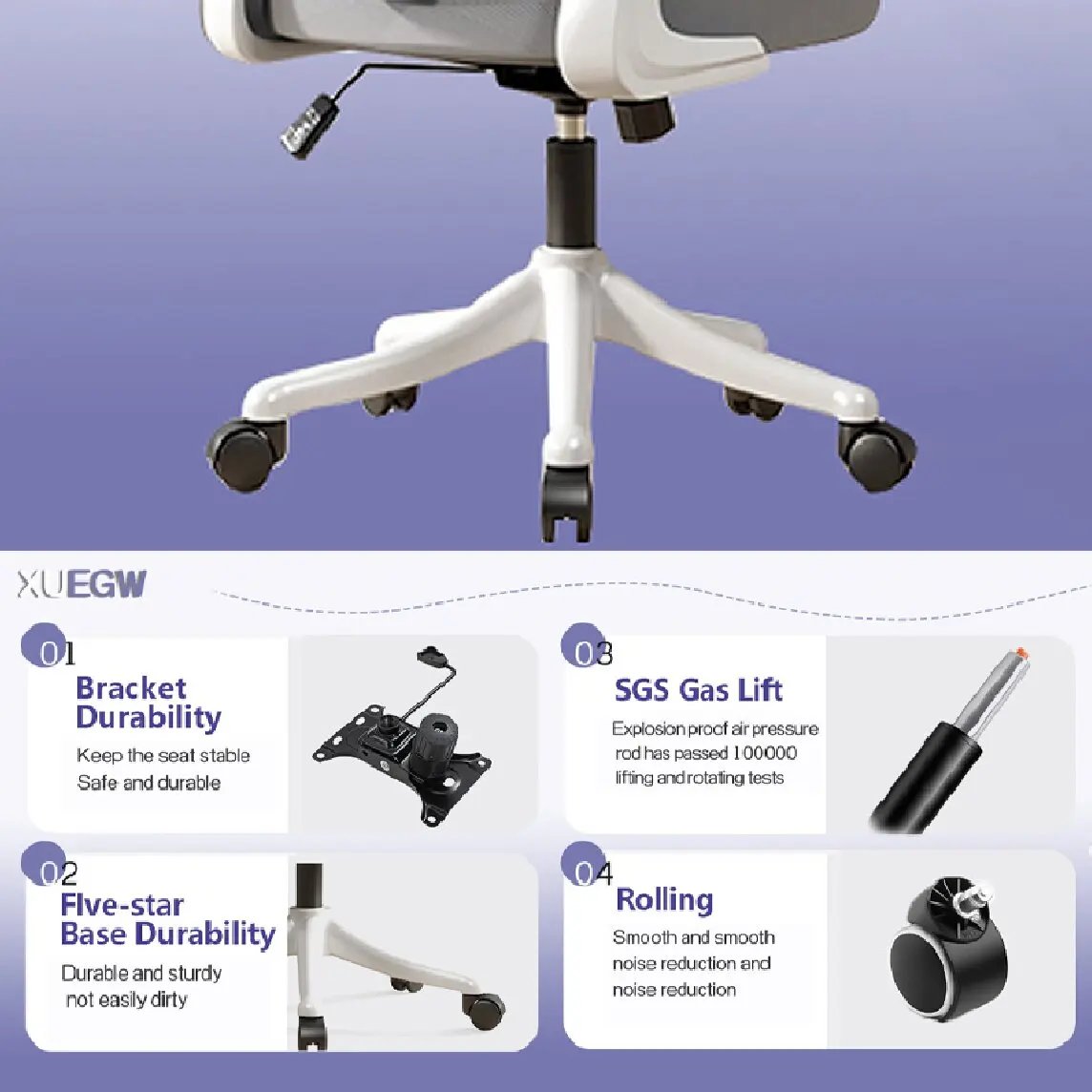 Ergonomic Office Chair Comfort Home Desk Chair Adjustable High Back Mesh Chair Lumbar Support Computer Chair with Flip-Up Arms
