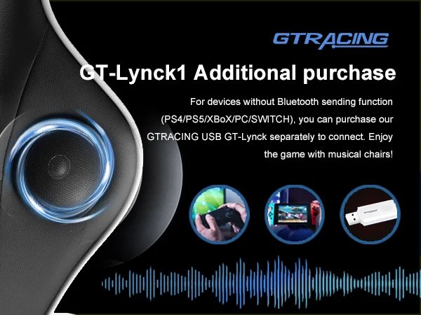 Gaming Chair with Speakers Bluetooth Music Video Game Chair Audio Ergonomic Design Heavy Duty Office Computer Desk Chair