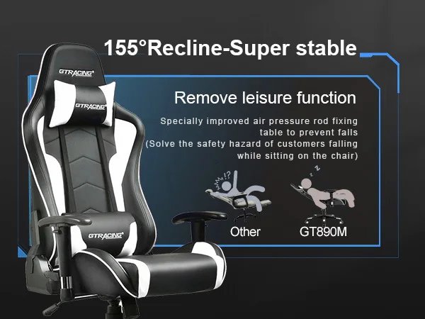 Gaming Chair with Speakers Bluetooth Music Video Game Chair Audio Ergonomic Design Heavy Duty Office Computer Desk Chair