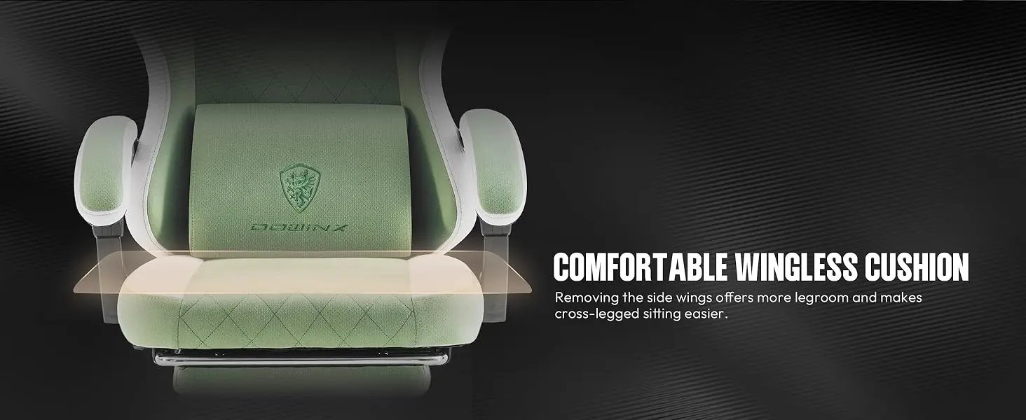 Dowinx Gaming Chair Fabric with Pocket Spring Cushion, High Back Ergonomic Computer Chair with Footrest for Adults