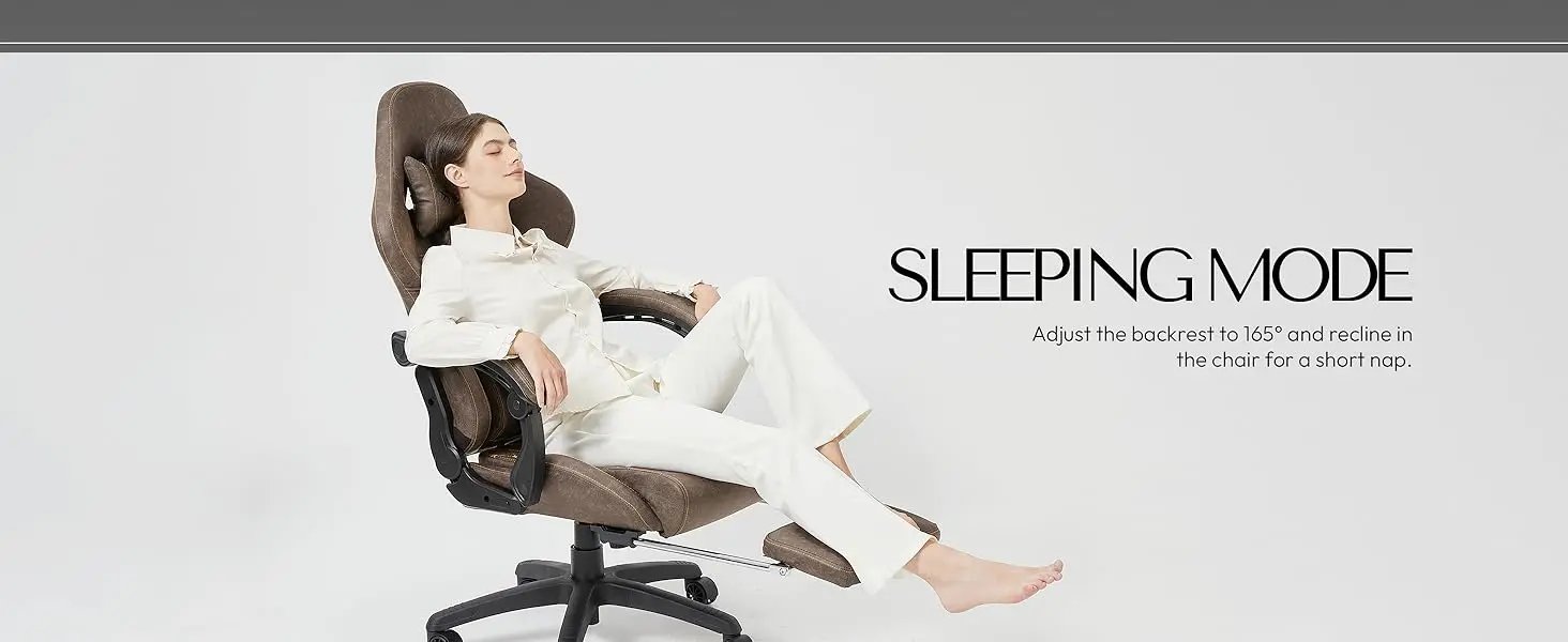 Big and Tall Gaming Chair Ergonomic Computer Chair with Footrest Massage Lumbar Support High Back PU Leather 350Lbs