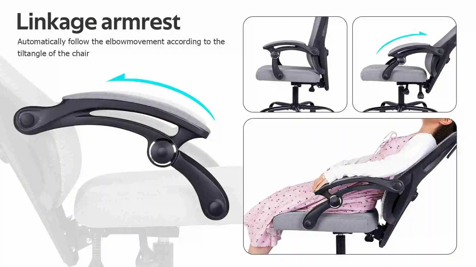 Ergonomic Office Chair Breathable Mesh Adjustable Height Multi Angle Tilt Computer Desk Chair